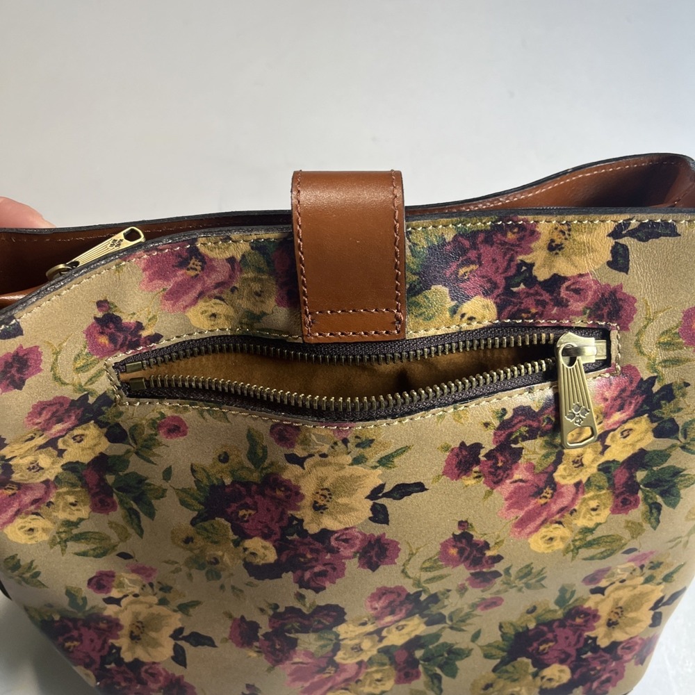 Patricia Nash Irving Bucket Handbag Leather Disstress Vintage Victorian Garden - Picture 11 of 11